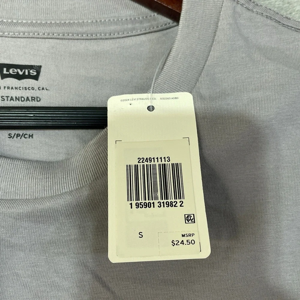 NWT Levi's Graphic T-Shirt Men's Small Gray 100% Cotton Standard Fit
